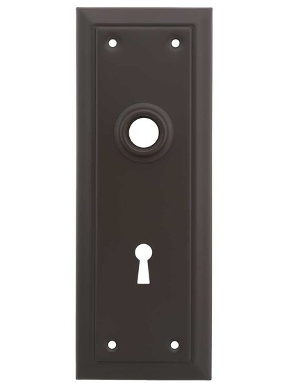 Granby Stamped Brass Back Plate with Keyhole in Oil-Rubbed Bronze.